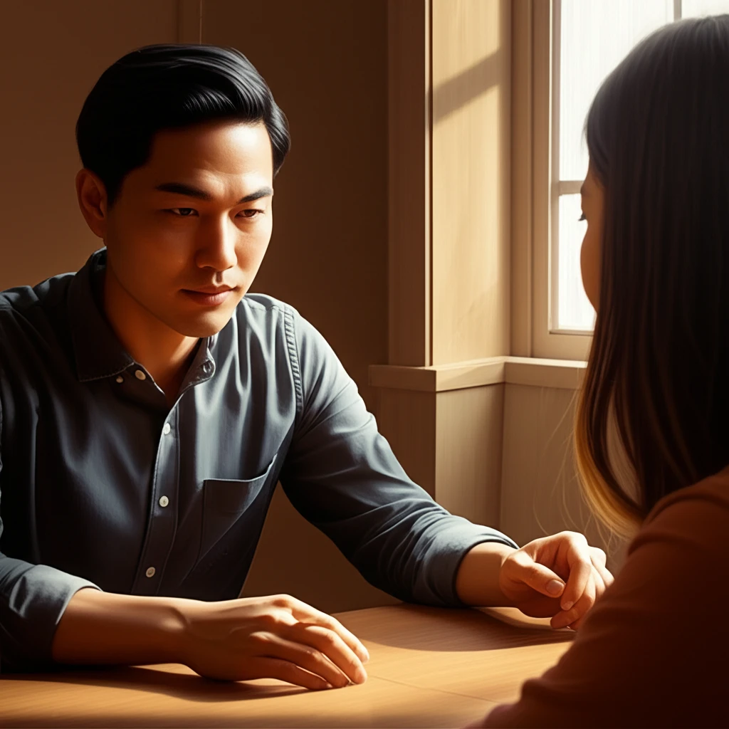 상담 중 경청 이미지