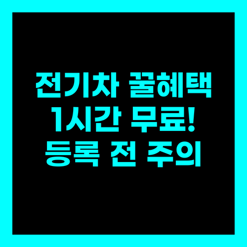 송파구 주차장 전기차 1시간 무료 혜택..등록 전엔 적용 안 됩니다..